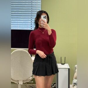 Cozy Red Turtleneck Top